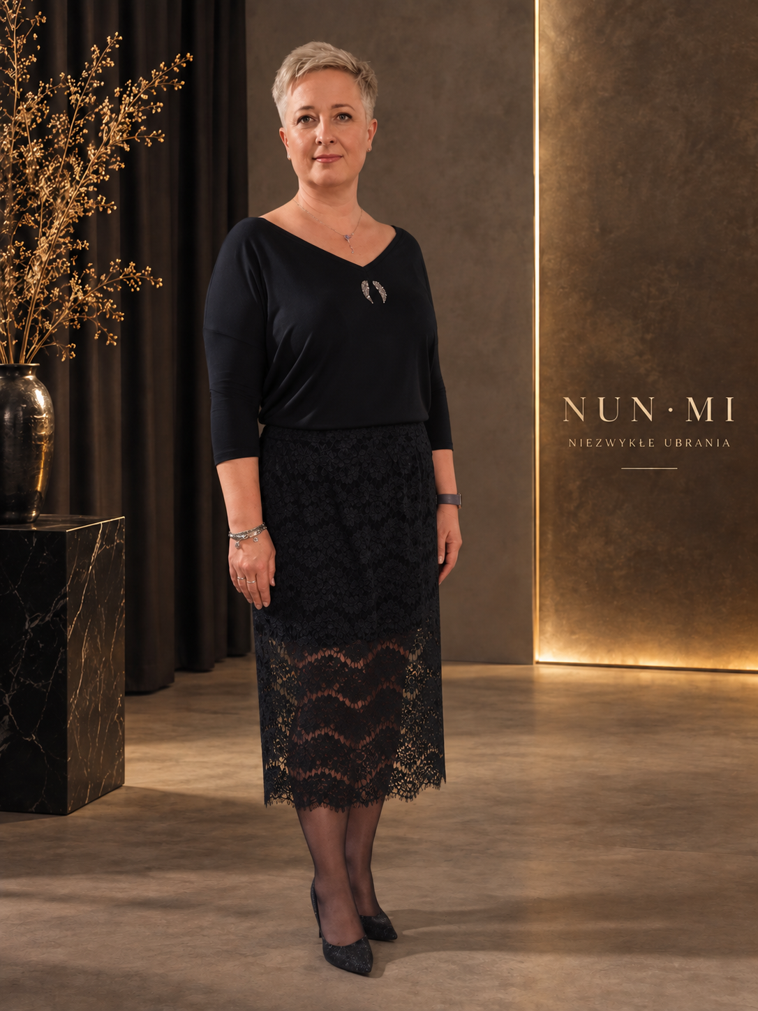Koronkowy pas NOIR LACE | Nun.mi - obrazek 4